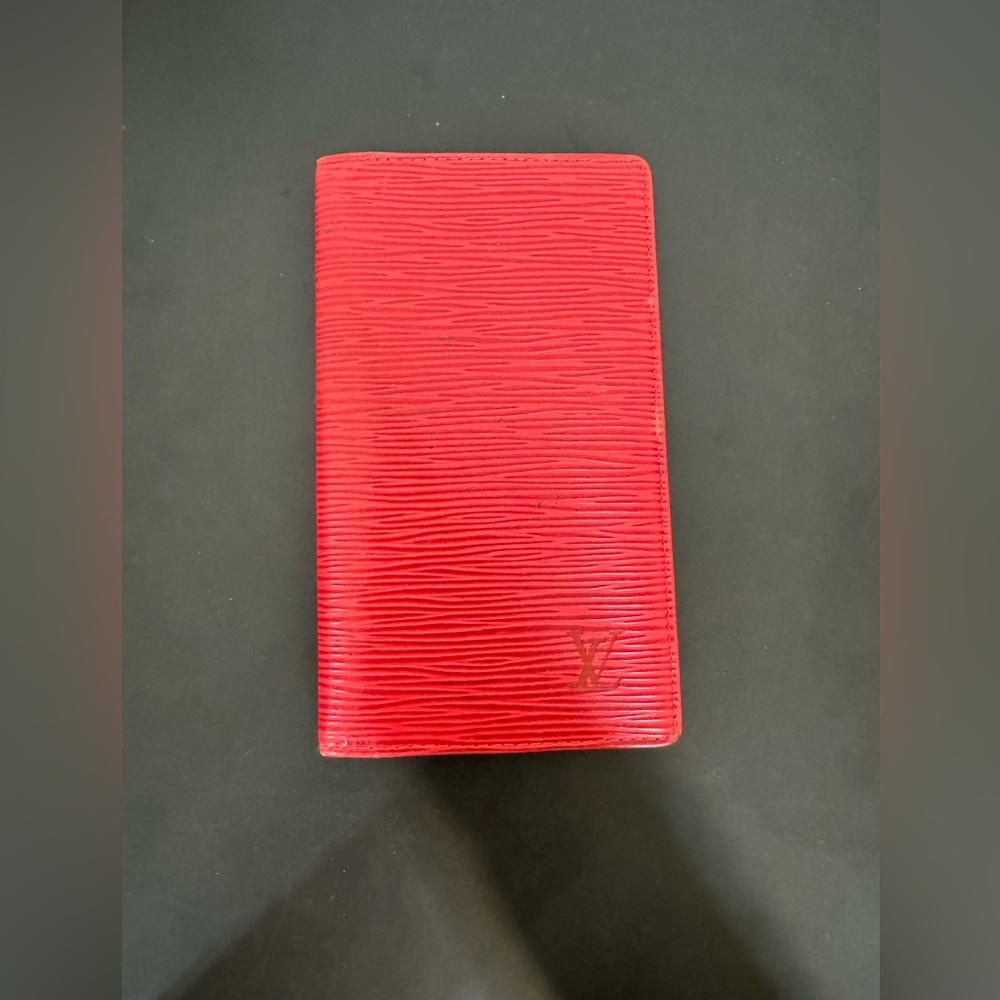 Louis Vuitton Red Epi Leather Long Wallet AUTHENTIC - needs repair